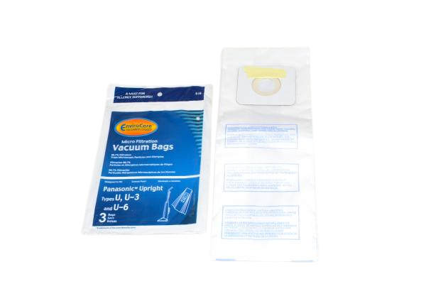PAPER BAGS-PANASONIC,U-3,U-6,3PK,MICRO,ENVIRO,UPT