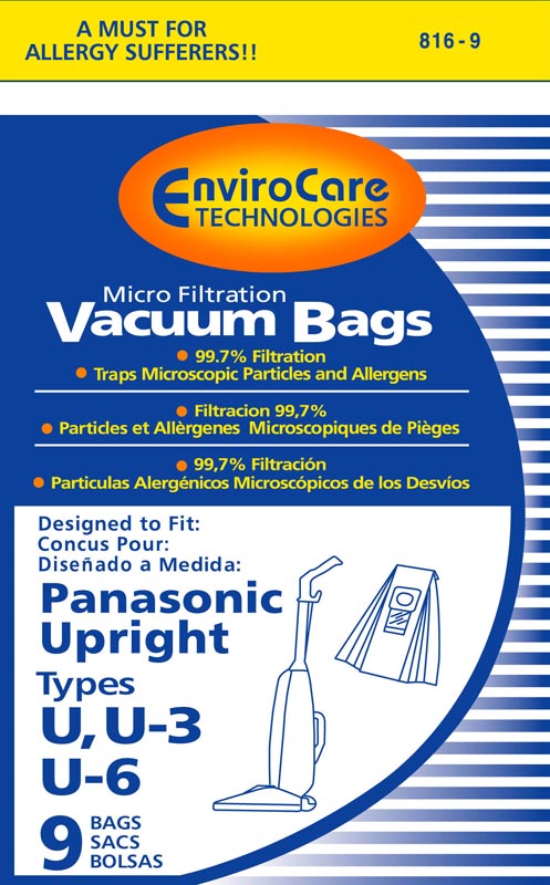 Panasonic Type U, U3 or U6 bags - 27 Bags
