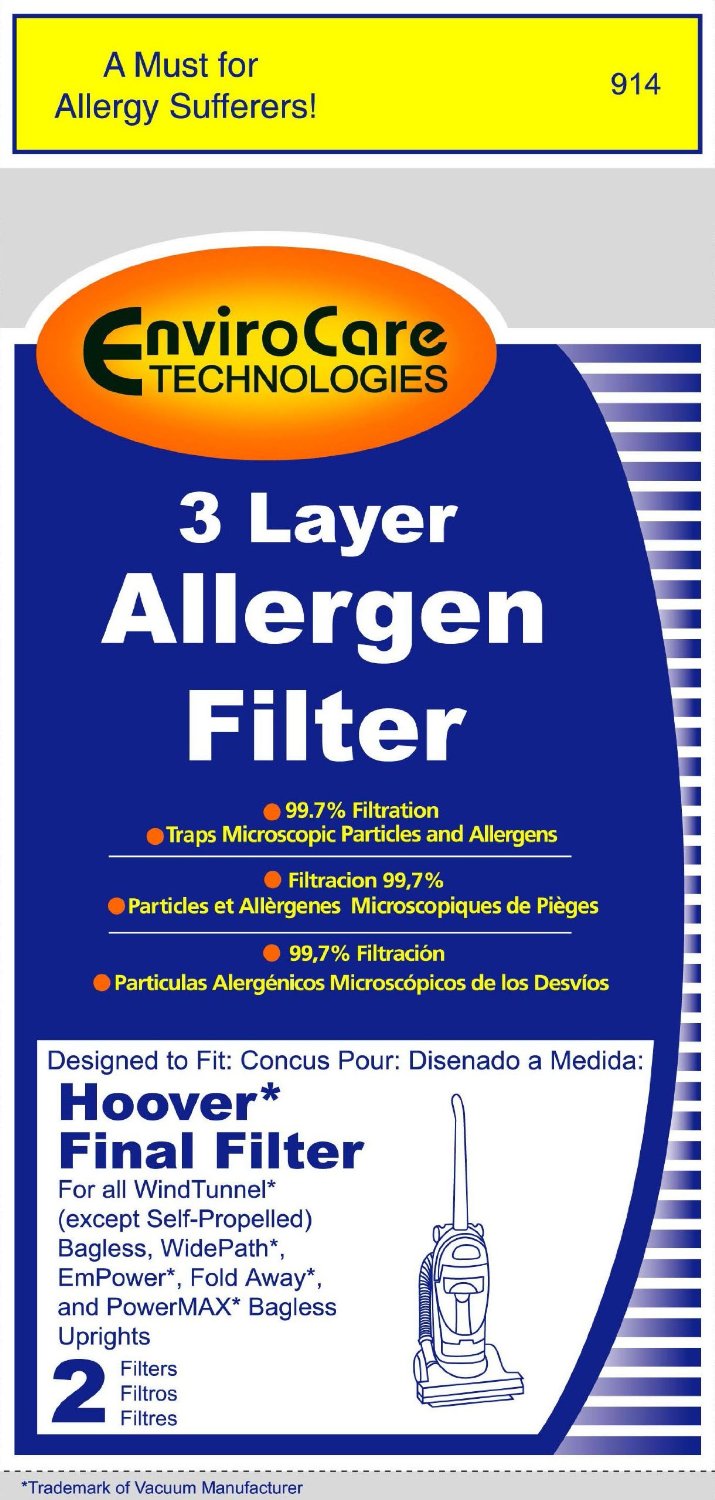1 X Hoover Three-Layer Final Filter for WindTunnel Vacuums, 40110004