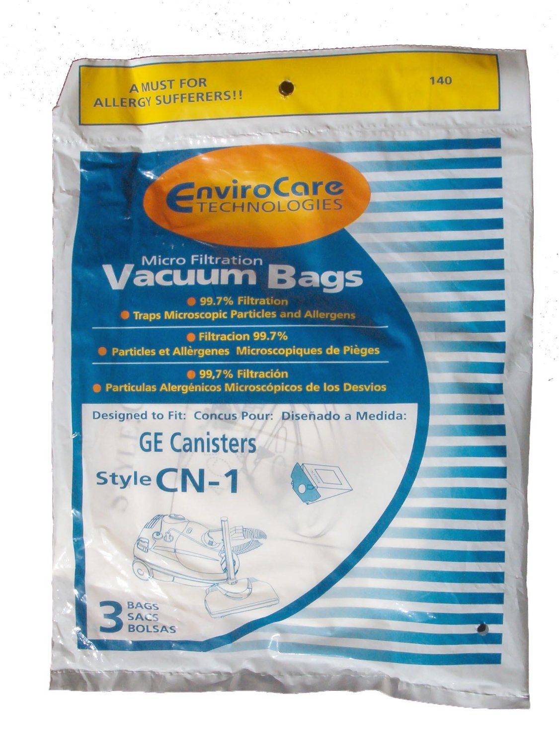 21 GE Canister CN1 CN-1 Vacuum Bags, White Westinghouse Home Cleaning System Vacuum Cleaners, 61980A, 6850, 6851, 6
