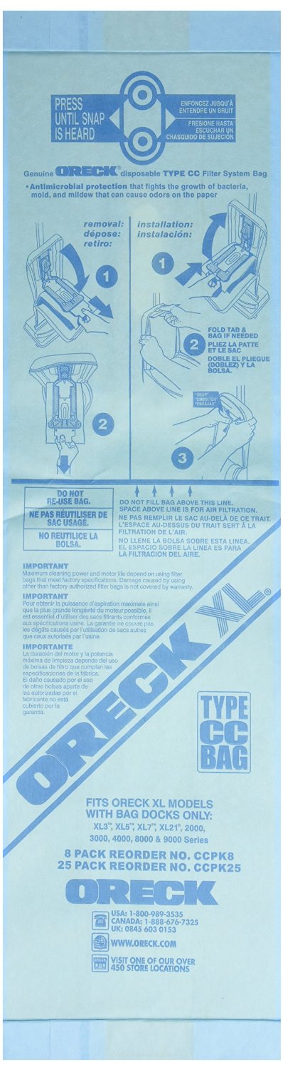 PAPER BAGS-TYPE CC,8PK,MICRO WITH CLOSURE