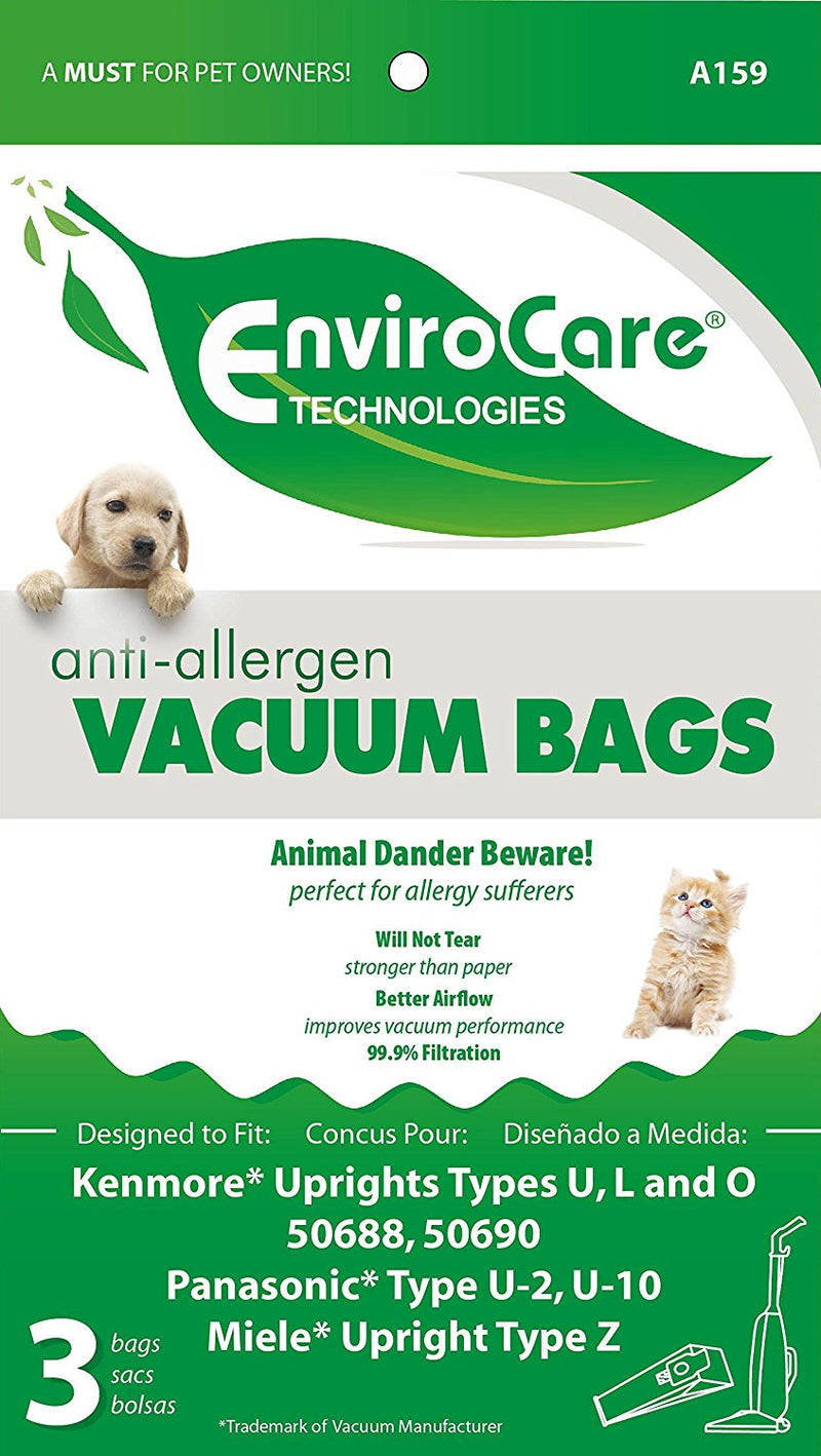 Kenmore 50688 and 50690 Anti-Allergen Vacuum Bags- 3 Pack