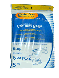 Sharp PC-2 Canister Vacuum Bags. Also replaces EC-PC4 - Generic - 15 Bags