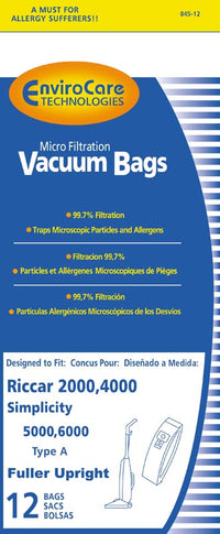 Carpet Pro Envirocare Anti-Bacterial Upright Vacuum Bags - 12 bags, 845-12