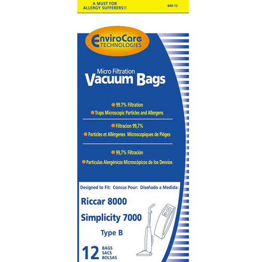 Simplicity Type B 7000 Series Vacuum Bags - 12 pack Replaces S7-12