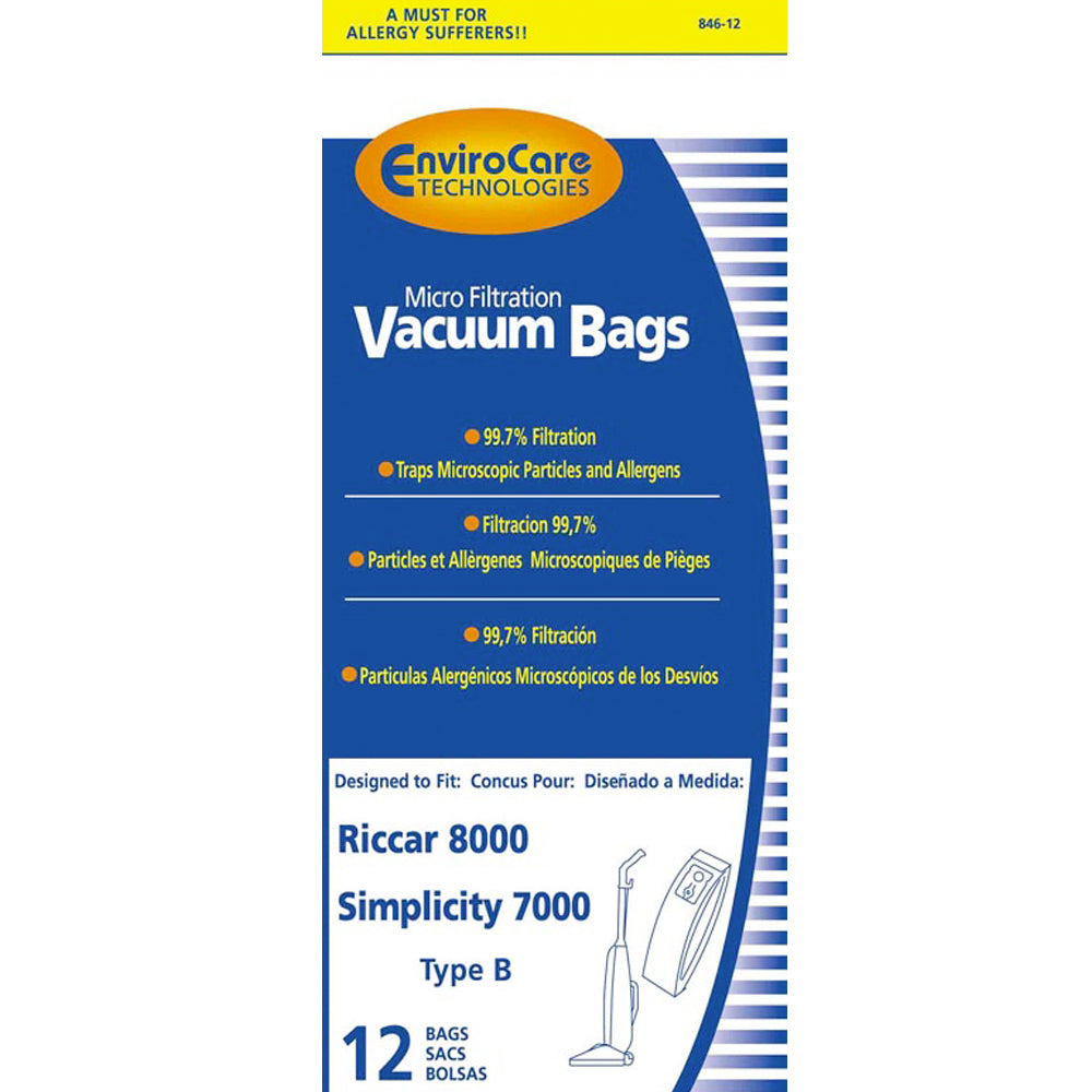 Simplicity Type B 7000 Series Vacuum Bags - 12 pack Replaces S7-12