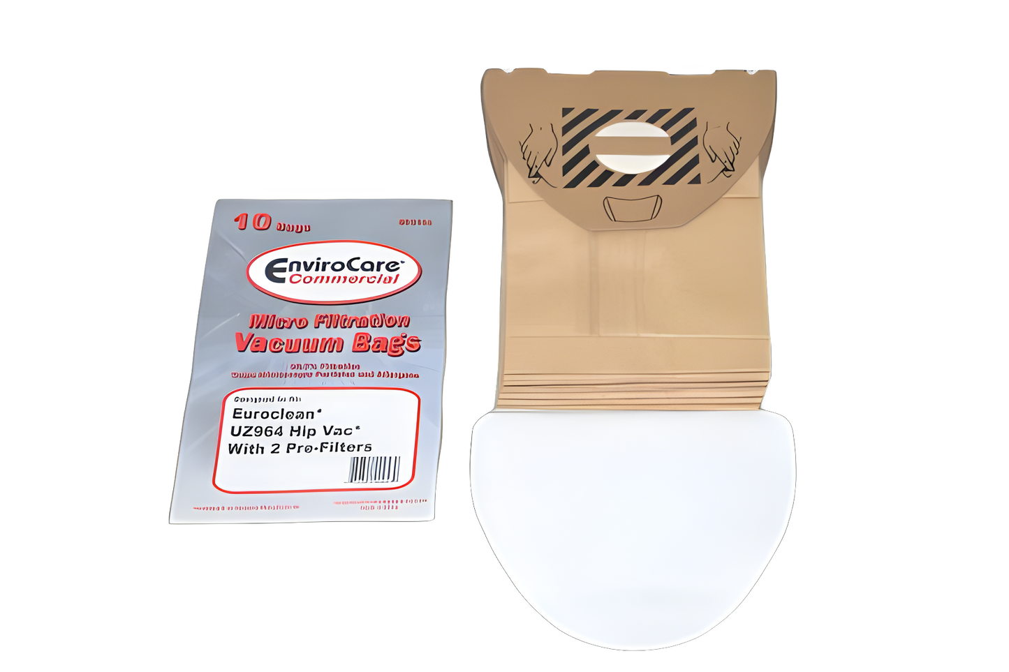 Paper Bags Euroclean, Hip Vac, 10pk, 2 Filterfits Uz964 Vacuum #ECC144