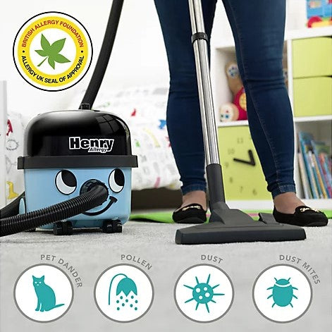 Henry Allergy HVA160 Front Facing Blue with HEPA Filtration Henry Allergy.