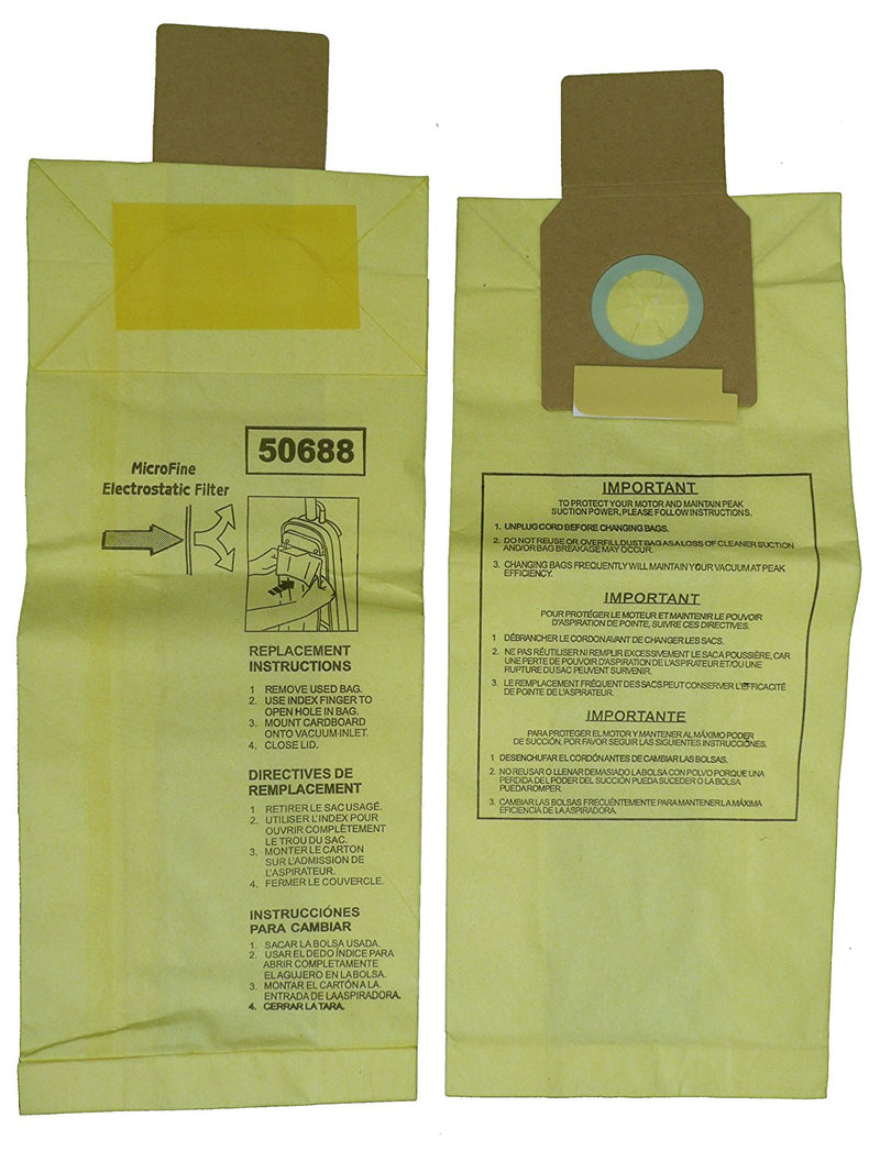 12 Kenmore Sears 50688/50690 U Vacuum Bags, Upright, Canister, Panasonic U-2, Miele Z, Sanyo PU-1 Vacuum Cleaners
