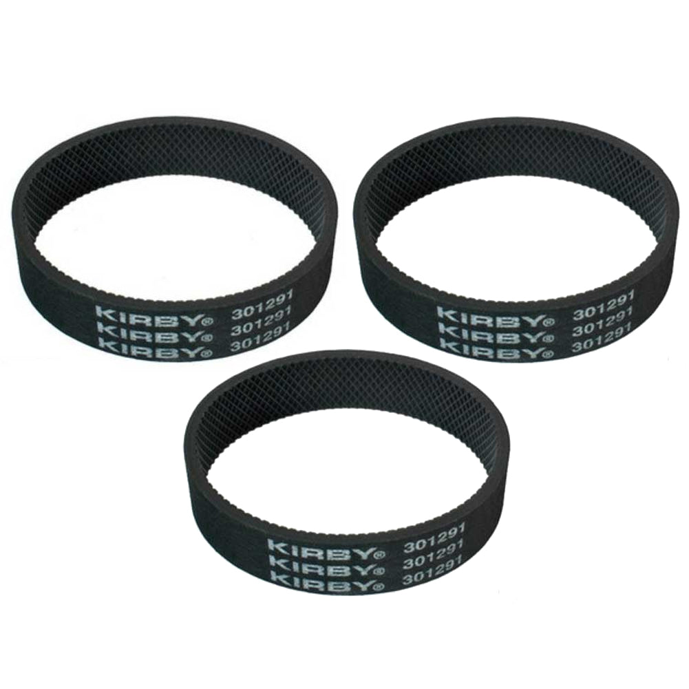 3 Kirby Ribbed Vacuum Cleaner Belts, Fits: all Kirby upright vacuum cleaners 1960 onwards, Kirby Number on belt 301291