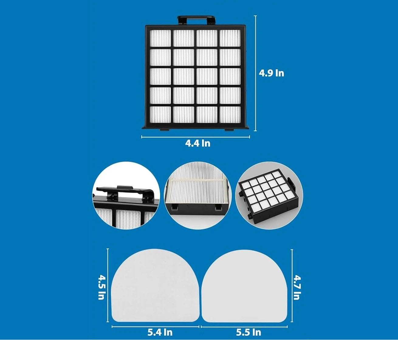 Replacement Filters for Shark Detect Pro Max Upright Vacuum AZ4000 AZ4002 AZ4000C - 2 PACK HEPA Filters+ 4 PACK Foam & Felt Filters