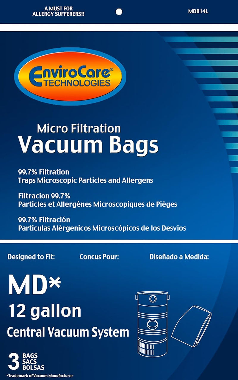 Modern Day 12 gallon Central Vacuum Bags MD814L - 3 Pack