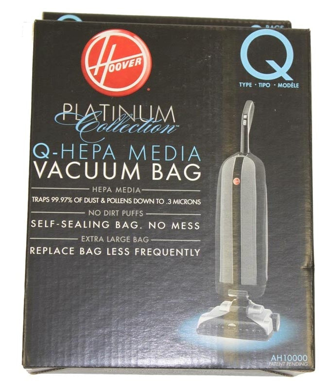 2 Genuine Hoover Type Q HEPA filtration upright vacuum cleaner bags
