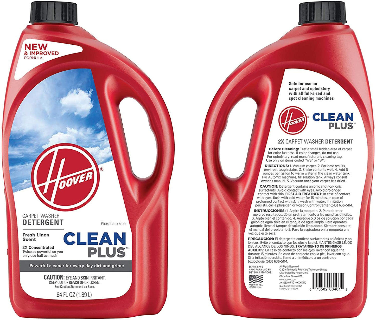 Hoover: H-AH30330 Cleaner, Carpet CleanPlus 2X Clean and Deod 64 oz.