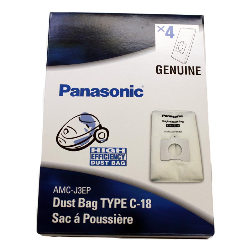 Panasonic AMC-J3EP Type C-18 Vacuum Bags for MC-CG800 - Genuine - 4 Pack