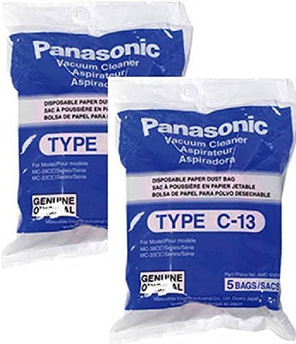 10 Panasonic Canister Vacuum Cleaner Type C-13 Bags Genuine Part # AMC-S5EP