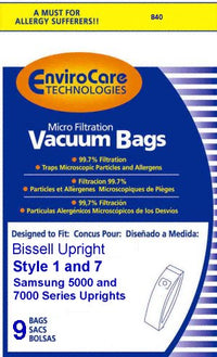 Bissell Style 1 7 Upright Vacuum Bags - 9 pack - Generic