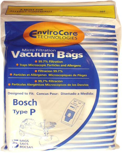 Bosch Type P Canister Vacuum Bags BBZ52AFP2U - Generic - 5 pack