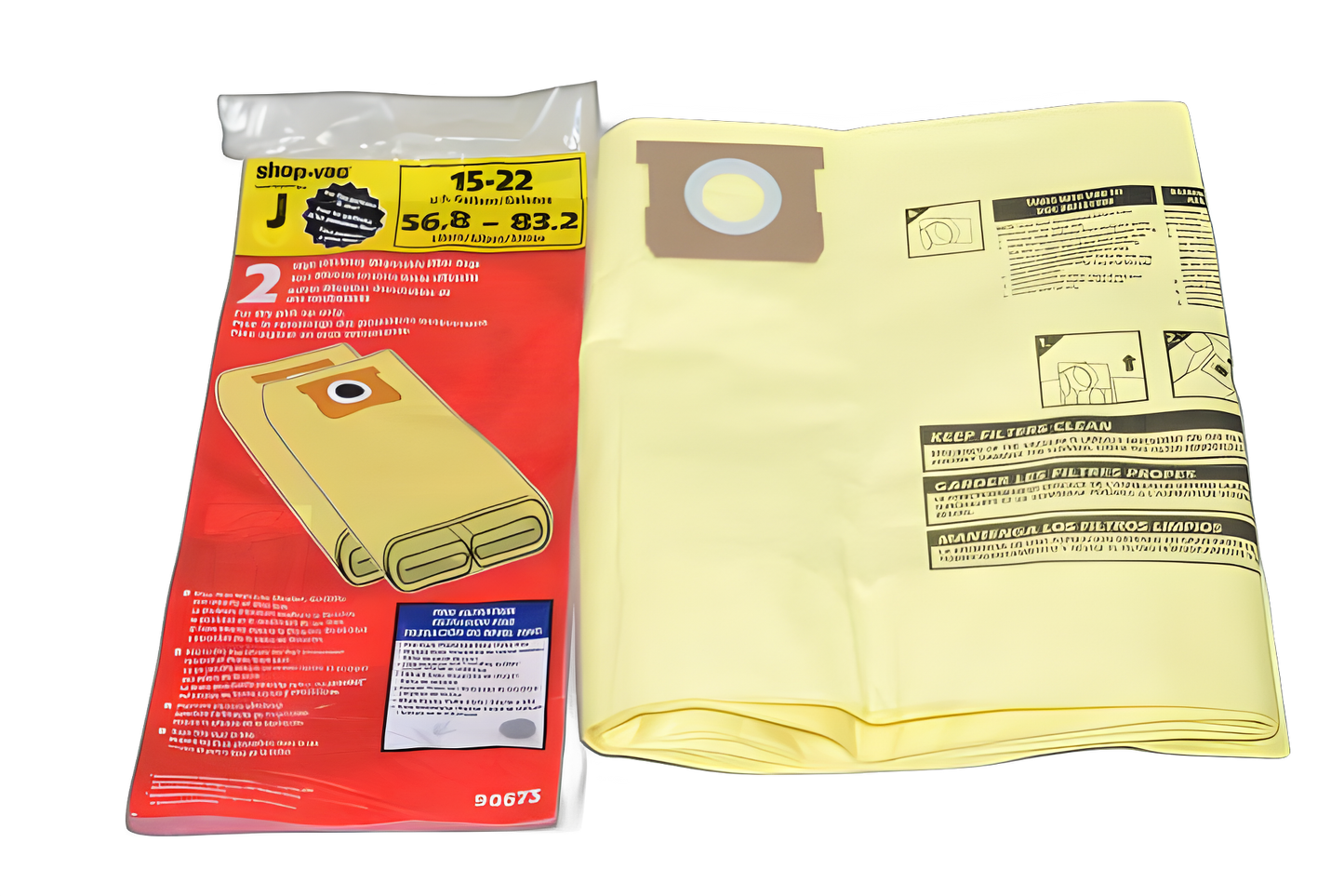 Paper Bags Shop Vac, 2pk, Dry Wall Vac16 22 Gallons Vacuum #9067333