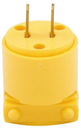 COOPER 4862 PLUG 15A 125V 2P2W VINYL STRAIGHT YELLOW