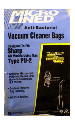 Sharp PU-2 Upright Micro-Filtration Bags- Generic - 9 pack