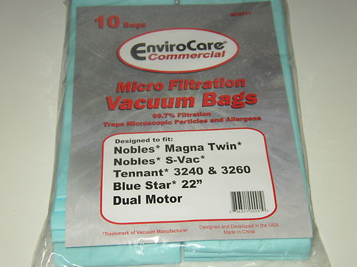Castex Nobles Magna Twin & S-Vac Bags, Tennant 3240 & 3260, Blue Star 22 #ECC177, 900036 - Generic - 10 pack