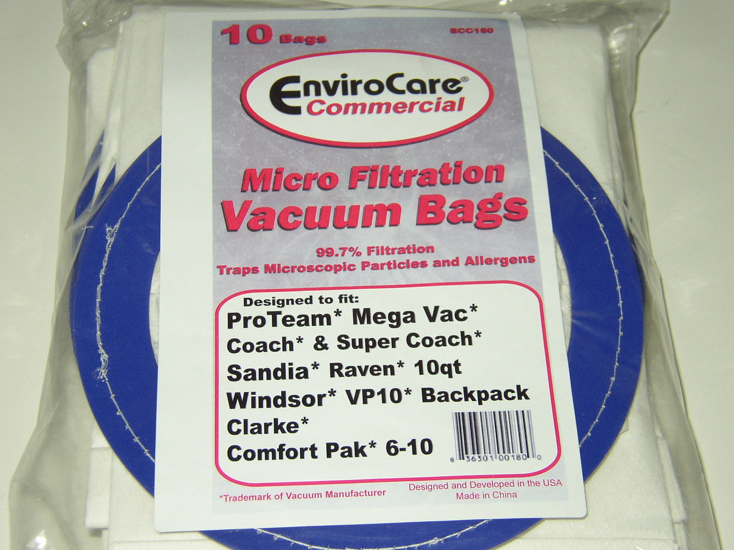 ProTeam Mega Vac BackPack Commercial Vacuum Cleaner Bags #ECC180 - Generic - 10 pack