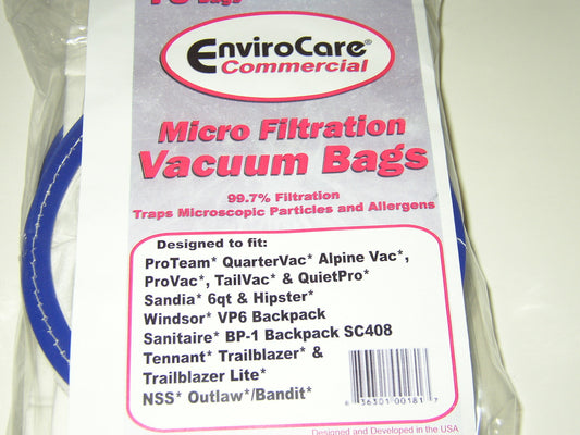 ProTeam/ Windsor/ Sanitaire, NSS Commercial Vacuum Bags #ECC181 - Generic - 10 Pack
