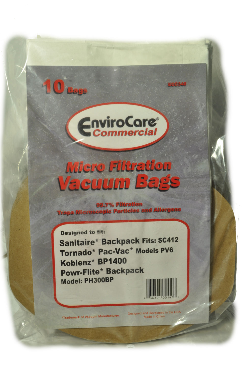 Eureka Sanitaire/ Tornado/ Koblenz, Powr-flite Vacuum Cleaner Bags 10 Pk # Ecc340