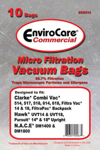 Clarke Combi Vac Commercial Vacuum Cleaner Bags #ECC514 - 10 pack
