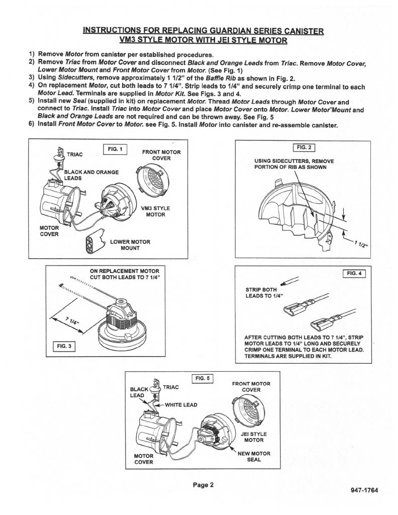 Wiring Instructions for Compact CO-48571 , 71105 Motor