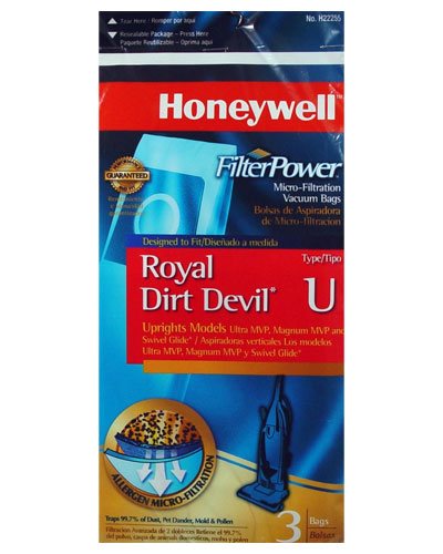 Honeywell FilterPower Micro-Filtration Vacuum Bags - Royal Dirt Devil Type U