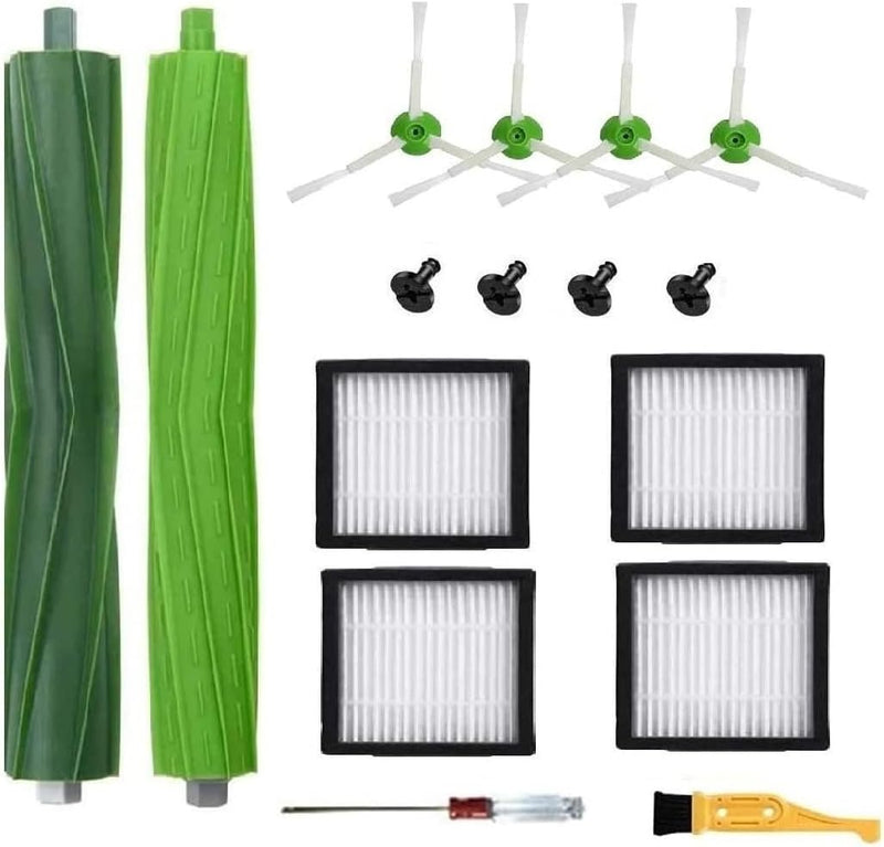 Aftermarket for iRobot Roomba i3 i3+ i4 i6 i6+ i7 i7+ i8 i8+/Plus E5 E6 E7 I,E &J Series Vacuum Cleaner,1 Set Multi-Surface Rubber 4 HEPA Filters & 4 Side Brushes