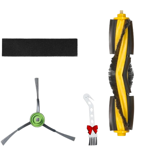 17 Pack Replacements Parts for Ecovacs Deebot Ozmo 920/950/T5/T8 T8MAX T8Power T8aivi T8+ T8/N8+/N8 Pro/ N8 Pro Plus Accessories, 2 Roller Brush, 10 Side Brush, 4 Filter, 1 Clean Brush