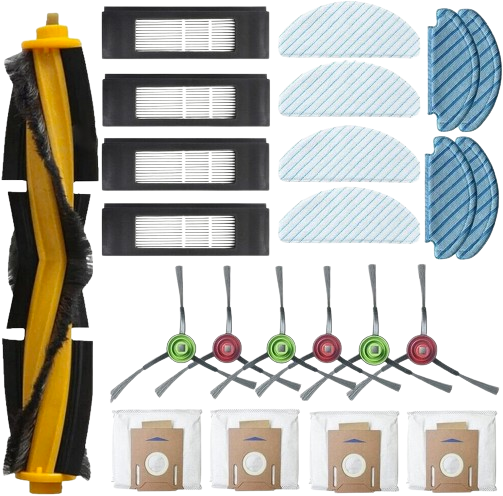 Accessories Kit for Yeedi Vac/Vac Max Vac 2 Pro Station Robotic Vacuum Cleaner, 1 Main Brush,6 Side Brushes,4 Hepa Filter,4 Disposable mopping Pad,4 Washable Mop Pads,4 Dust Bags