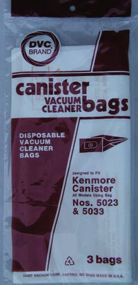 Kenmore 5023/5033 vacuum cleaner bags- 3 Pack - Type E
