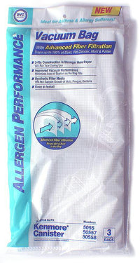 Envirocare Kenmore Canister Q/C 5055, 50557, 50558, 53292, 53291, 50404 Anti Allergen Synthetic Cloth Bags- 3 Pack