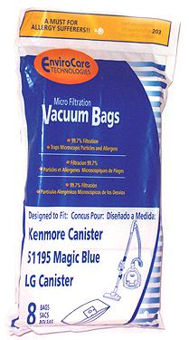 Kenmore 51195 Magic Blue Vacuum Bags - Generic - 8 Pack