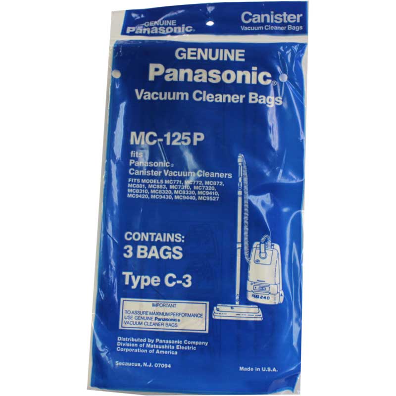 Panasonic Type C-3 Canister vacuum bags MC-125P - 3 pack
