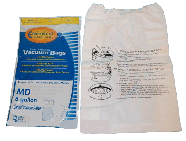 Modern Day 8 Gallon Elastic Top Vacuum Bags - 3 Pack