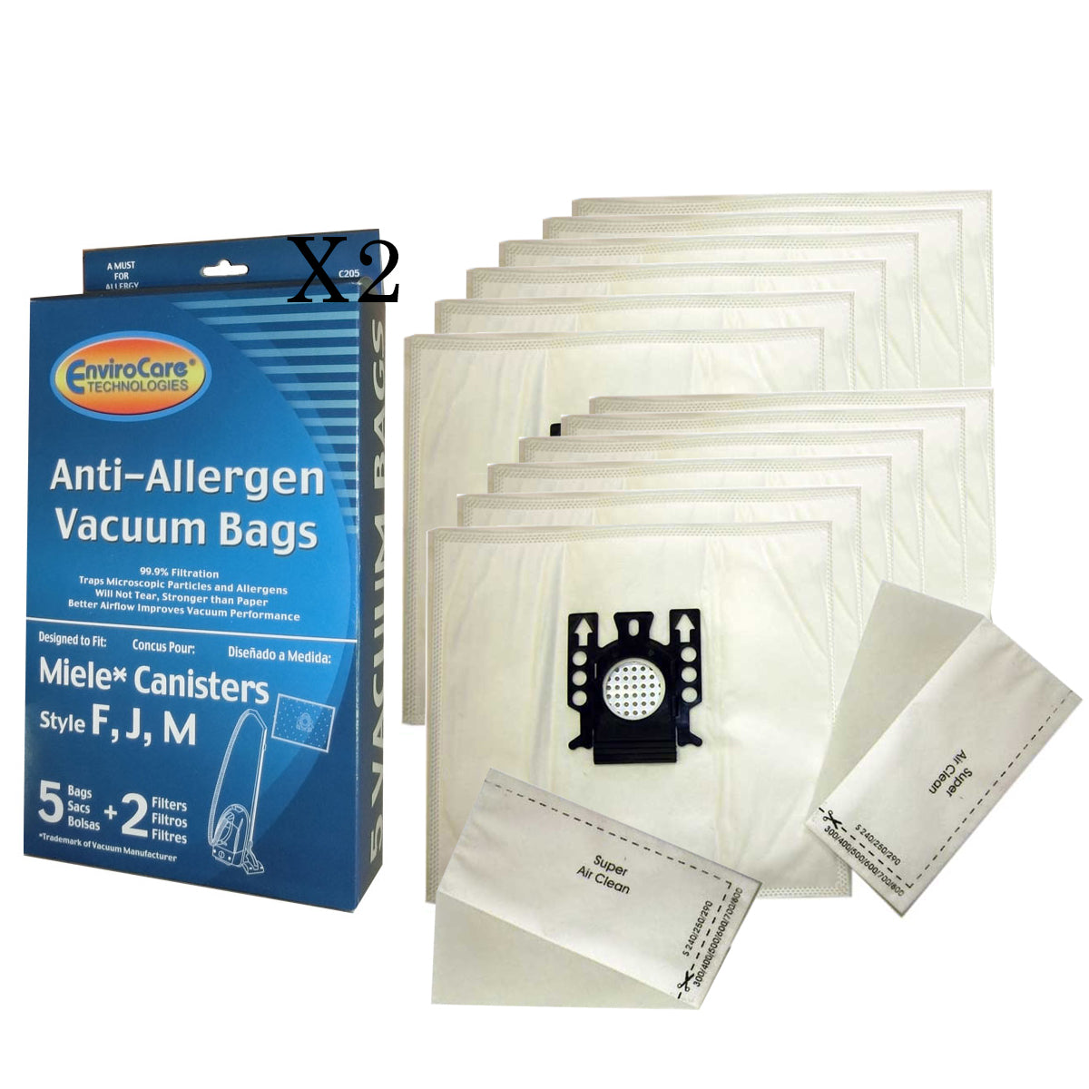 9 Replacement HEPA Miele S251 9 HEPA Replacement Miele Plus Dustbags & 2 Filters