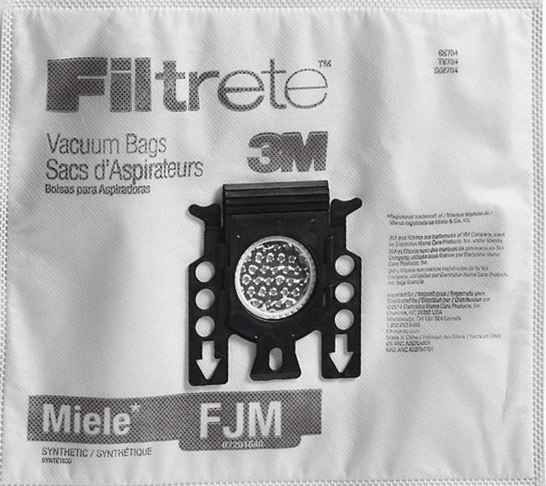 Miele Type F, J M Premium Synthetic Cloth Vacuum Cleaner Dustbags 5 Replacement Bags 2 Filters