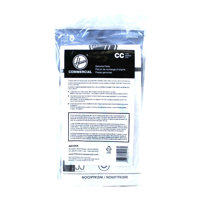 Oreck: O-AH1CC6 Paper Bag, Oreck Blue CC 6 Pk Hypoallergenic Upright