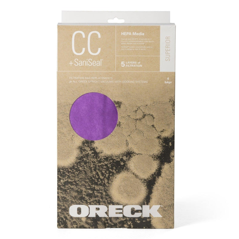 Oreck TYPE CC Odor Fighting Vacuum Bags CCPK8OF / CCPK80H - 6/pk with 99.97% of particles at .3 microns #AK1CC6H