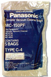 Panasonic MC-150PF Type C-4 vacuum cleaner bags - 5 pack. Also replaces C-11 Bags