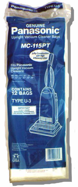 Panasonic Type U-3 Bags MC-115PT- 12 pack