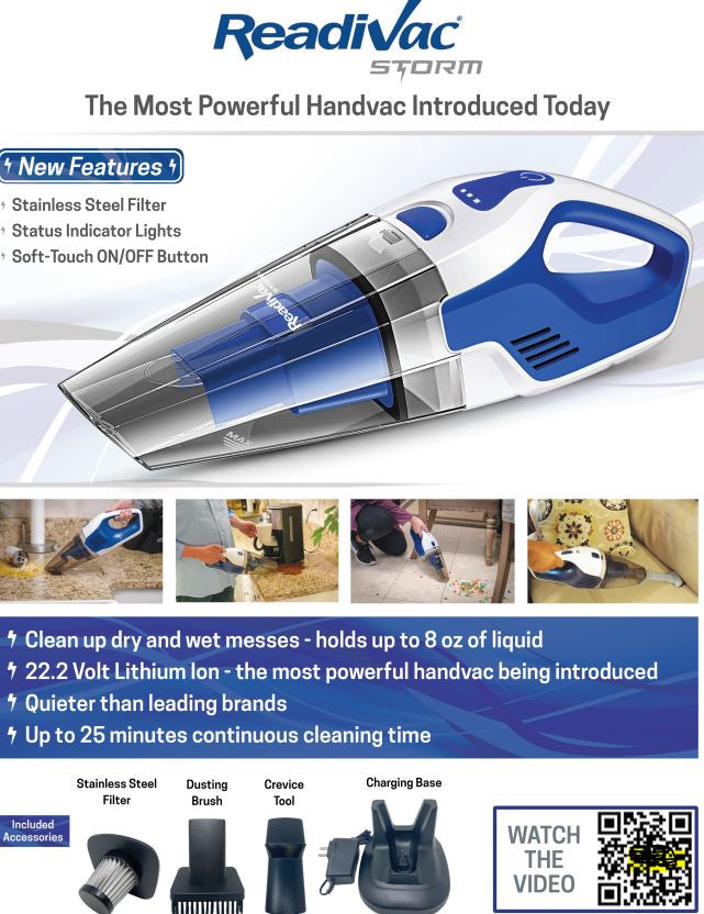 ReadiVac Storm Handheld Vacuum, Wet & Dry Hand Vacuum Cleaner