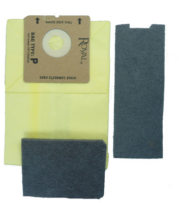 Royal AiroPro Type P Vacuum Bags 3-RY1100-001 - - 7 Pack + 1 Filter - Genuine