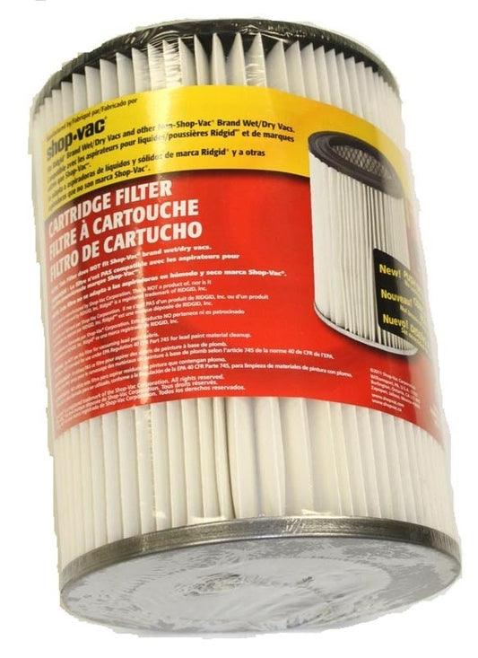 Shop Vac: SV-9032800 Filter, Rigid Pleated Round Wet/Dry 1 End Open