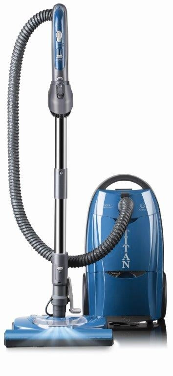 TITAN T9000 CANISTER W/POWER NOZZLE,BLUE,12AMP HEPA,7FT HOSE,14''CLEANING PATH,1YR WARR.